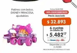 Cooperativa Obrera Disney princesa patines con bolso ajustables oferta