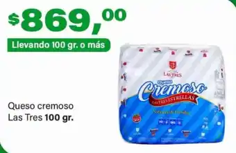 Supermercados Damesco Las tres queso cremoso oferta