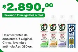 Supermercados Damesco Cif desinfectantes de ambiente original, citrica, lavanda o antimufa oferta