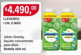 Supermercados Damesco Granby jabón líquido concentrado para diluir oferta
