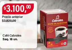 Supermercados Damesco Cabrales café en saquitos oferta