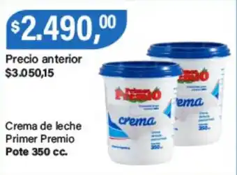 Supermercados Damesco Primer premio crema de leche oferta