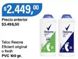 Supermercados Damesco Rexona talco efficient original o fresh oferta