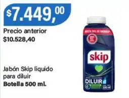 Supermercados Damesco Skip jabón liquido para diluir oferta