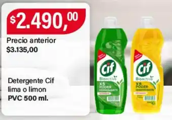 Supermercados Damesco Cif detergente lima o limon oferta