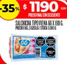 Supermercados DIA 66 salchicha tipo viena oferta