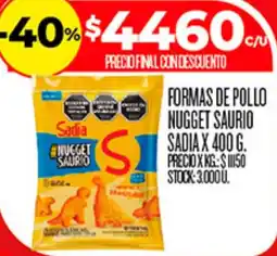 Supermercados DIA Sadia formas de pollo nugget saurio oferta