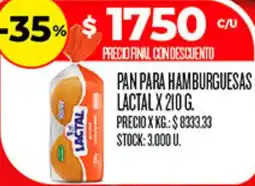 Supermercados DIA Lactal pan para hamburguesas oferta