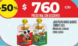 Supermercados DIA Zummy jugo pulpa varios sabores oferta
