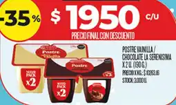 Supermercados DIA La serenisima postre vainilla/ chocolate oferta