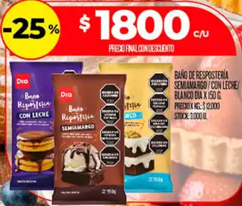 Dia baño de respostería semiamargo/con leche blanco