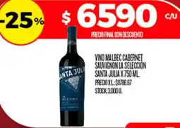 Supermercados DIA Santa julia vino malbec cabernet sauvignon la seleccion oferta
