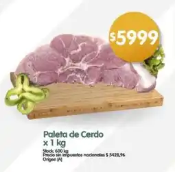 Supermercados Buenos Días Paleta de Cerdo oferta