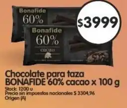 Supermercados Buenos Días Chocolate para taza BONAFIDE 60% cacao oferta