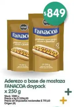 Supermercados Buenos Días Aderezo a base de mostaza FANACOA doypack oferta