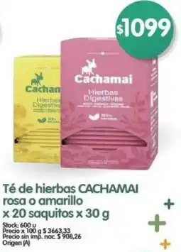 Supermercados Buenos Días Té de hierbas CACHAMAI rosa o amarillo oferta