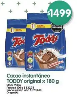 Supermercados Buenos Días Cacao instantáneo TODDY original oferta