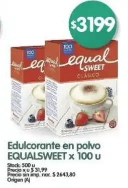 Supermercados Buenos Días Edulcorante en polvo EQUALSWEET oferta