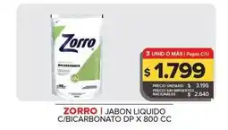 Carrefour Maxi Zorro - jabon liquido c/bicarbonato oferta