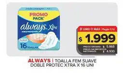 Carrefour Maxi Always - toalla fem suave doble protec xtra oferta