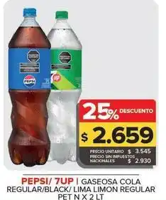 Carrefour Maxi Pepsi - gaseosa cola regular/black/lima limon regular oferta