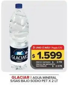 Carrefour Maxi Glaciar - agua mineral s/gas bajo sodio oferta