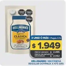 Carrefour Maxi Hellmann's - mayonesa regular oferta