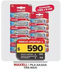 Carrefour Maxi Maxell - pila aa/aaa tira maxi oferta