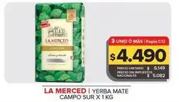 Carrefour Maxi La merced - yerba mate campo sur oferta