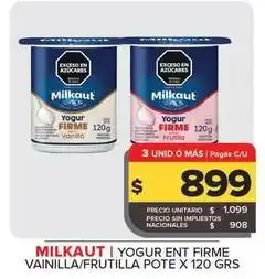 Carrefour Maxi Milkaut - yogur ent firme vainilla/fruitilla oferta