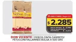 Carrefour Maxi Don vicente - fideos cinta caserito/fetuccini/tallarines oferta