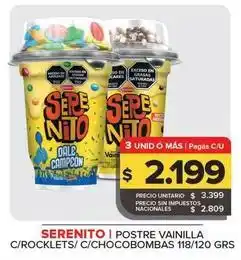 Carrefour Maxi La serenísima - serenito postre vainilla c/rocklets/ c/chocobombas oferta