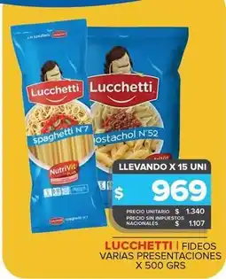 Carrefour Maxi Lucchetti - fideos oferta