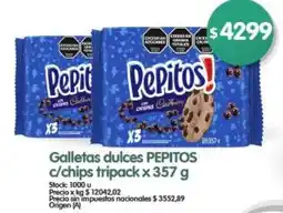 Supermercados Buenos Días Galletas dulces PEPITOS c/chips tripack oferta
