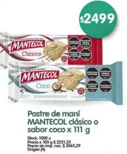 Supermercados Buenos Días Postre de maní MANTECOL clásico o sabor coco oferta