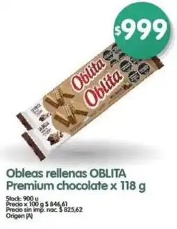 Supermercados Buenos Días Obleas rellenas OBLITA Premium chocolate oferta