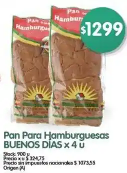 Supermercados Buenos Días Pan Para Hamburguesas BUENOS DIAS oferta