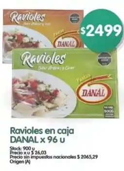 Supermercados Buenos Días Ravioles en caja DANAL oferta