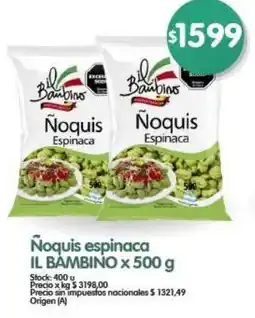 Supermercados Buenos Días Ñoquis espinaca IL BAMBINO oferta