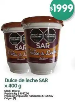 Supermercados Buenos Días Dulce de leche SAR oferta