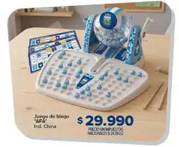 Carrefour Afa juego de bingo oferta
