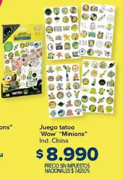 Carrefour Tattoc juego tatoo wow minions oferta