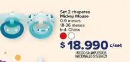 Carrefour Nuk set 2 chupetes mickey mouse oferta