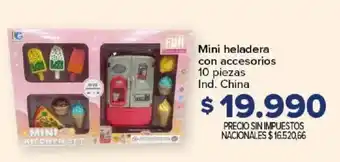 Mini heladera con accesorios