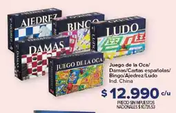 Carrefour Juego de la Oca/Damas/Cartas españolas/Bingo/Ajedrez/Ludo oferta
