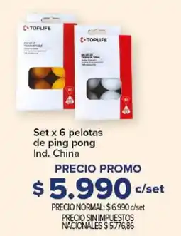 Carrefour Toplife pelotas de ping pong oferta