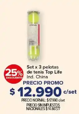 Carrefour Top Life pelotas de tenis oferta