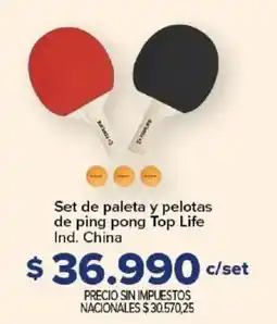 Carrefour Top life set de paleta y pelotas de ping pong oferta
