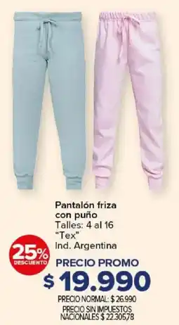 Carrefour Pantalón friza con puño oferta