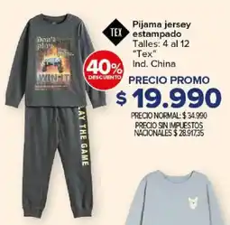 Carrefour Tex pijama jersey estampado oferta